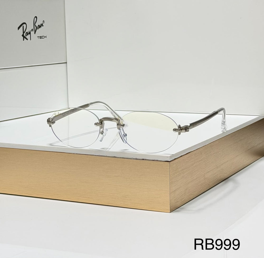 RB Full Rim Luxurious Silver Transperant Oval UV-400 Unisex Fashion Sunglasses