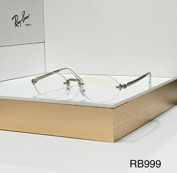 RB Full Rim Luxurious Silver Transperant Oval UV-400 Unisex Fashion Sunglasses