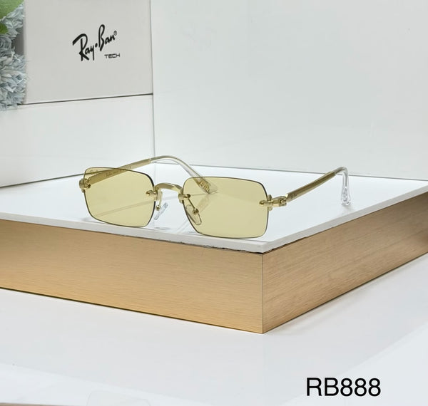 RB Full Rim Luxurious Golden Yellow UV-400 Unisex Fashion Sunglasses