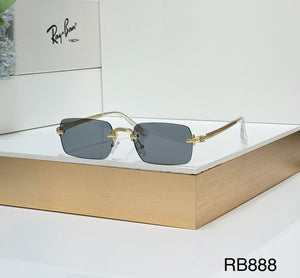 RB Full Rim Luxurious Golden Black UV-400 Unisex Fashion Sunglasses