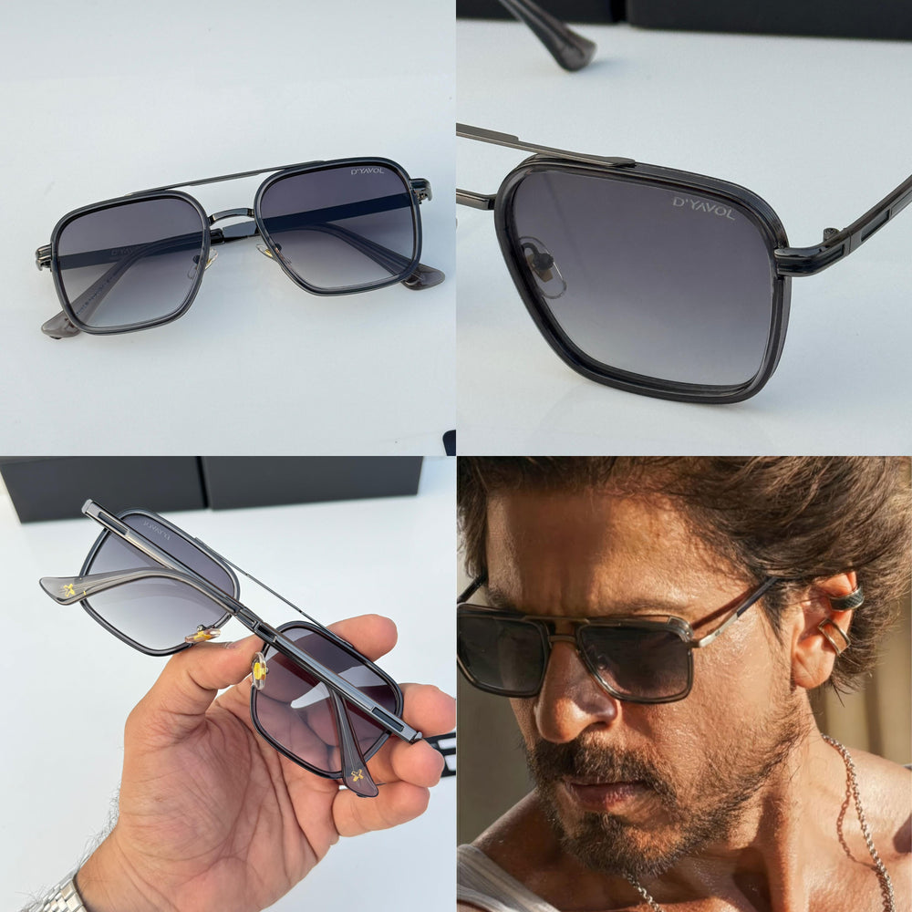 D'YAVOL KING KHAN GUN GREEN DOUBLE SHADED UV-400 SUNGLASSES