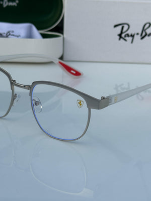 RB #3 METAL GREY BLUE CUT SUNGLASSES