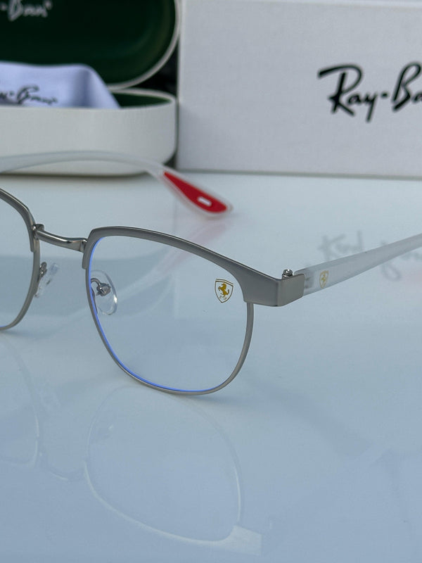 RB #3 METAL GREY BLUE CUT SUNGLASSES