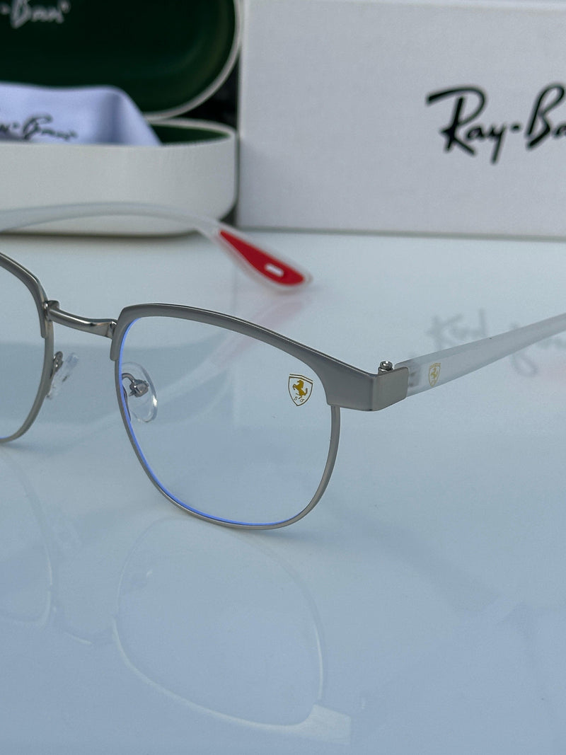 RB #3 METAL GREY BLUE CUT SUNGLASSES