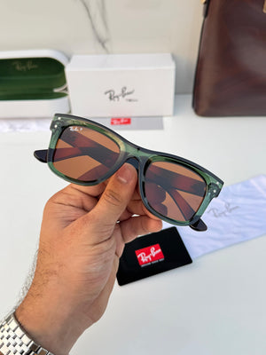 RB 0502 OLIVE TIGER BROWN POLARIZED SUNGLASSES