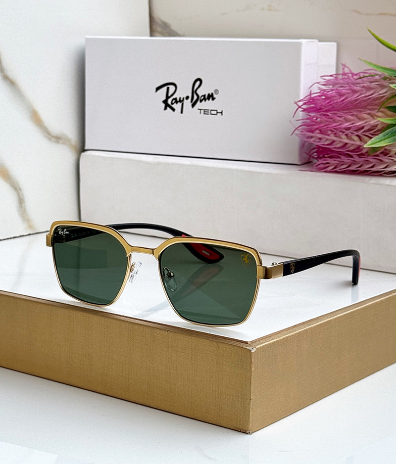 RB #7 METAL GOLD GREEN UV-400 SUNGLASSES