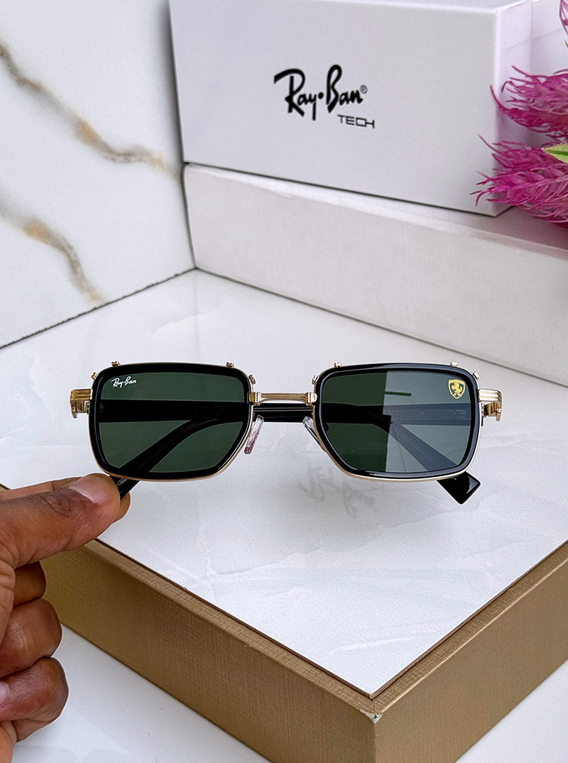 RB 9930 METAL GOLD GREEN UV-400 SUNGLASSES