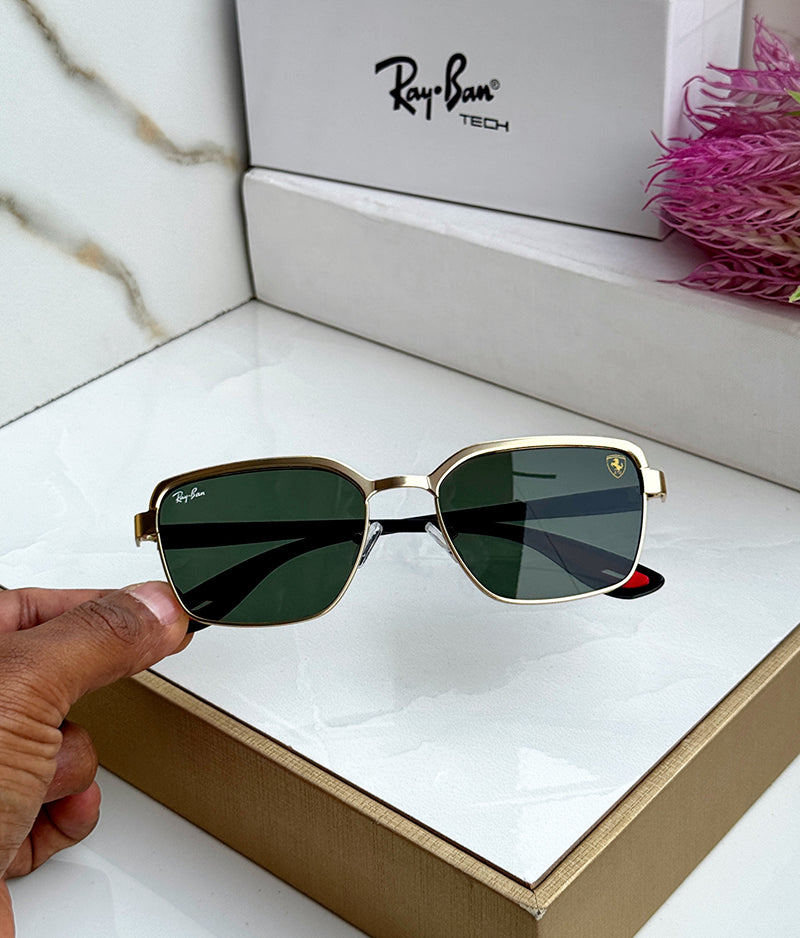 RB #7 METAL GOLD GREEN UV-400 SUNGLASSES