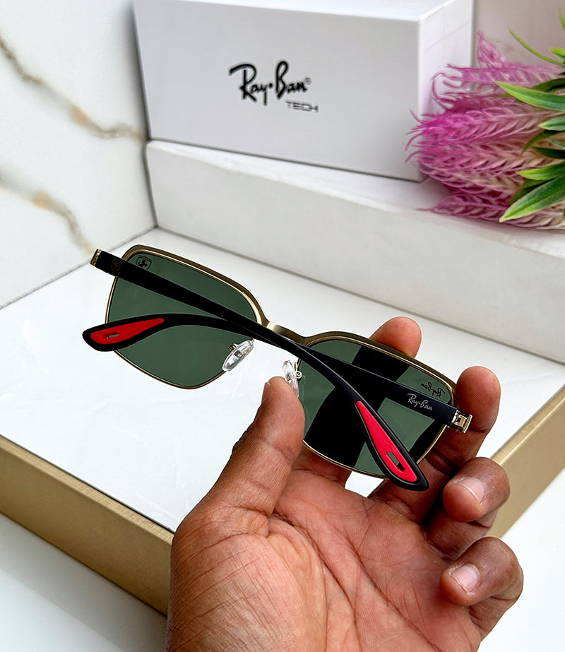 RB #7 METAL GOLD GREEN UV-400 SUNGLASSES